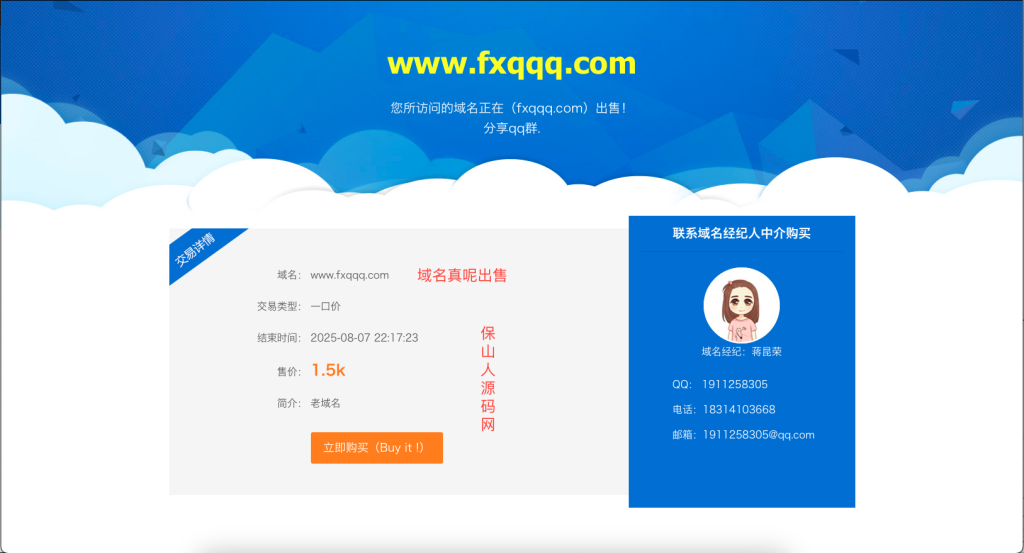 非常好看的网站域名出售模板