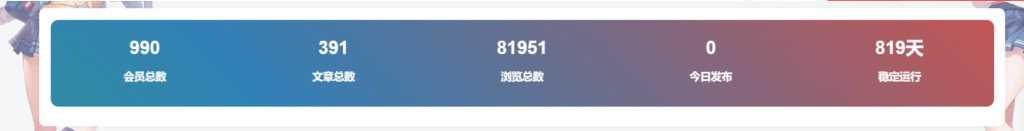 子比主题美化-底部添加渐变色背景统计模块（两种样式）